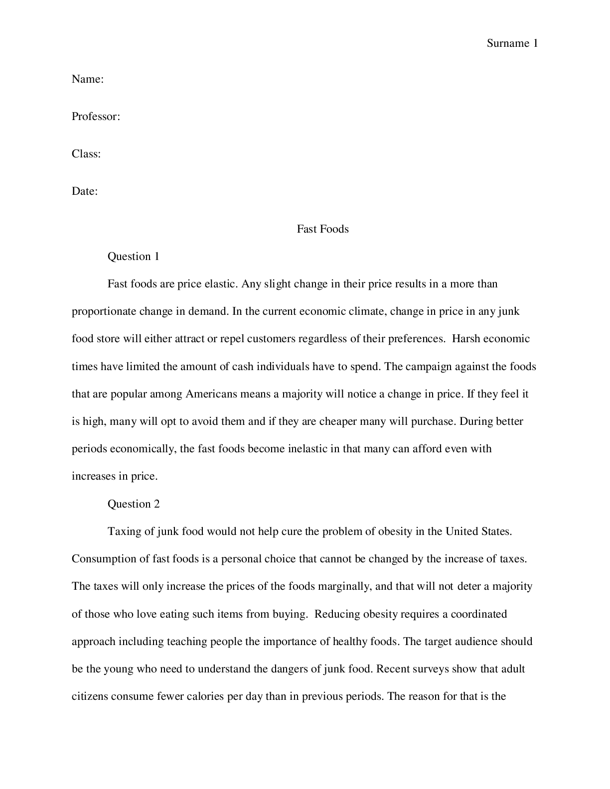 Preview image for Fast food